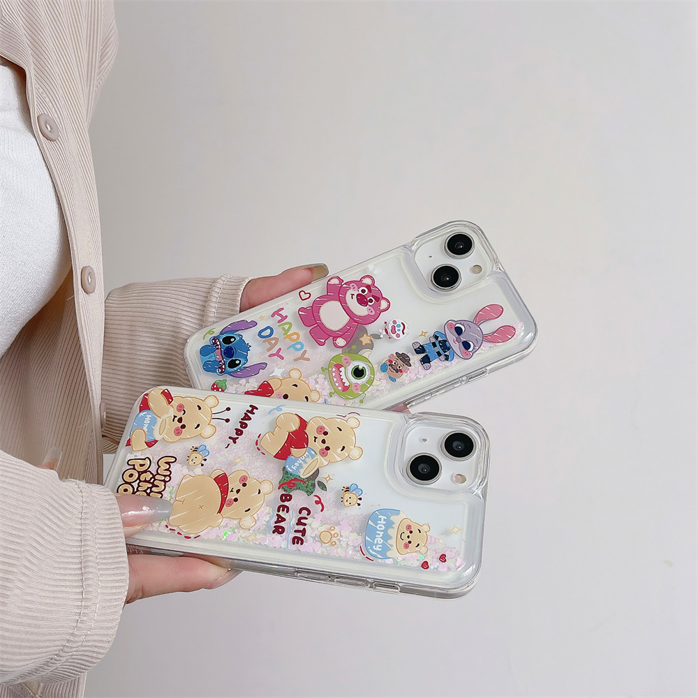 Ốp Điện Thoại Cát Chảy In Hoạt Hình Disney Cho iPhone 13 Pro Max 11 12 Mini 14 Plus 8 Plus X XR