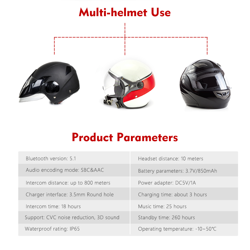 Tai Nghe Bluetooth VNETPHONE V6 1.2KM 850mAh IP65 6 Riders MP3 GPS Và Phụ Kiện