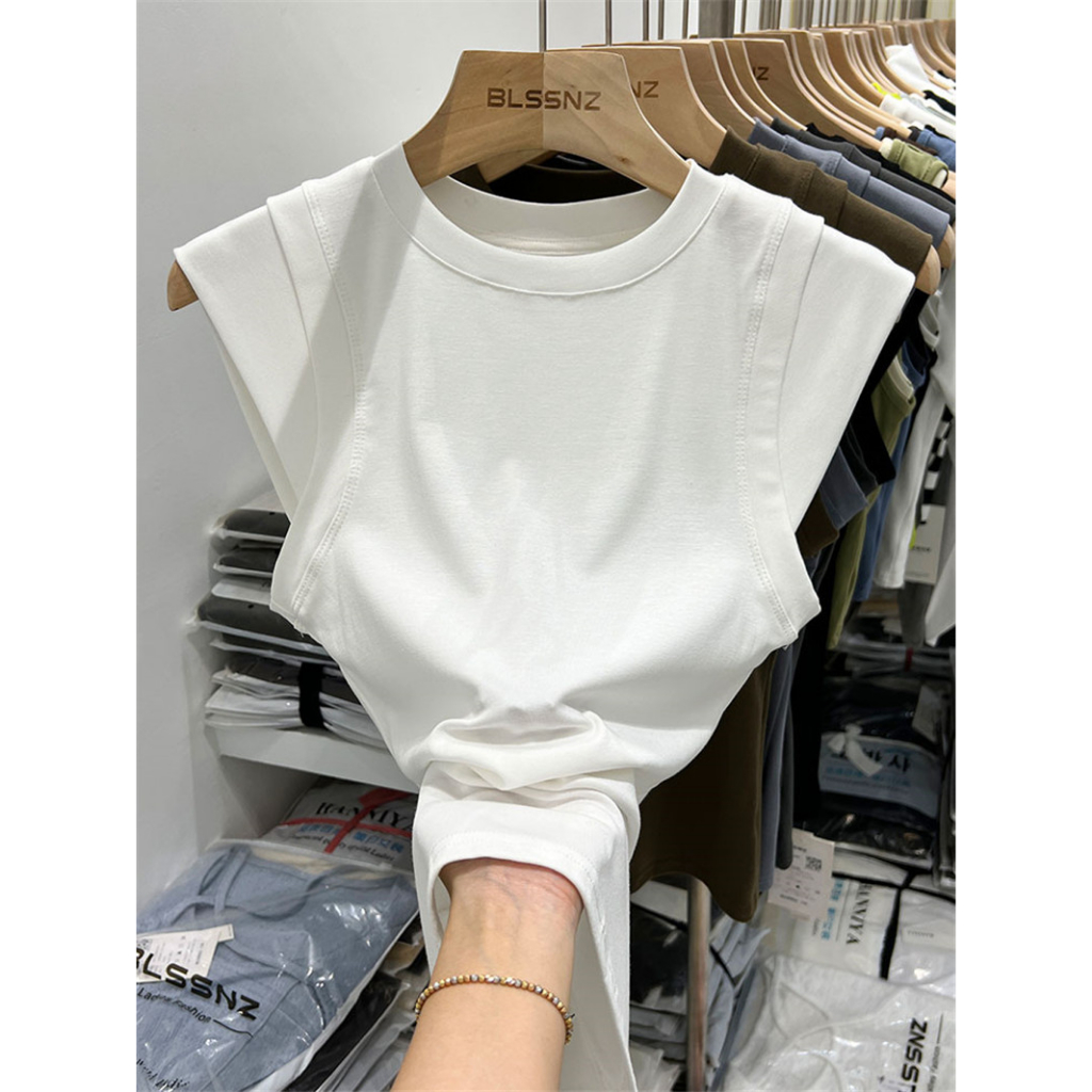 Áo Thun Thể Thao Sát Nách Màu Trơn Kiểu Retro Mỹ Thời Trang 2023 Cho Bạn Gái