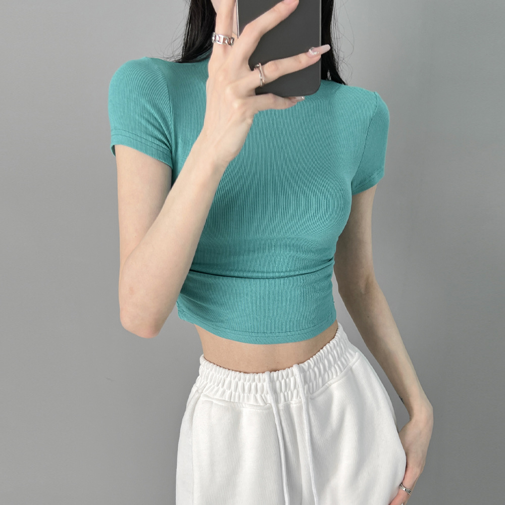 Áo Thun Cổ Cao Màu Trơn Dáng Ôm Thời Trang Quyến Rũ Cho Nữ