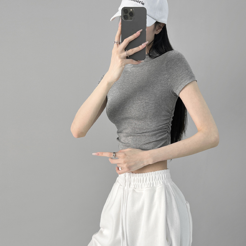 Áo Thun Cổ Cao Màu Trơn Dáng Ôm Thời Trang Quyến Rũ Cho Nữ