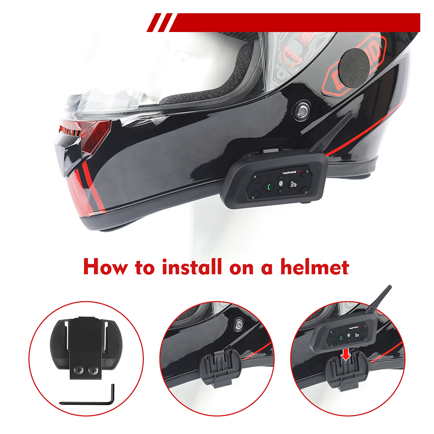 Tai Nghe Bluetooth VNETPHONE V6 1.2KM 850mAh IP65 6 Riders MP3 GPS Và Phụ Kiện