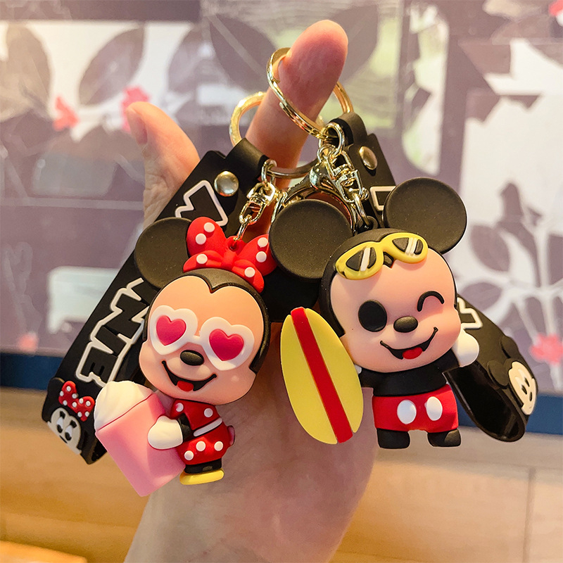 Móc Khóa Nhựa PVC Hình Chuột Mickey Minnie Dễ Thương