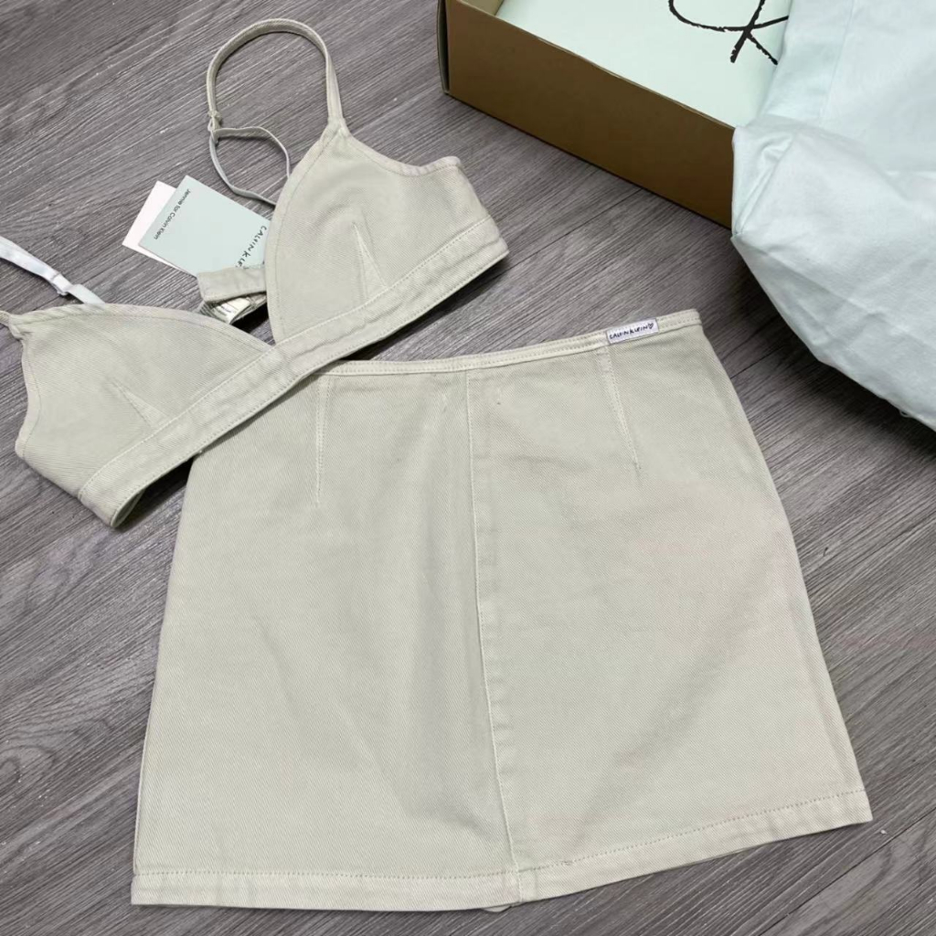 Jennie blackpink ck Bộ Áo Hai Dây + Chân Váy Denim Xinh Xắn Theo Phong Cách Âu Mỹ Dành Cho Nữ