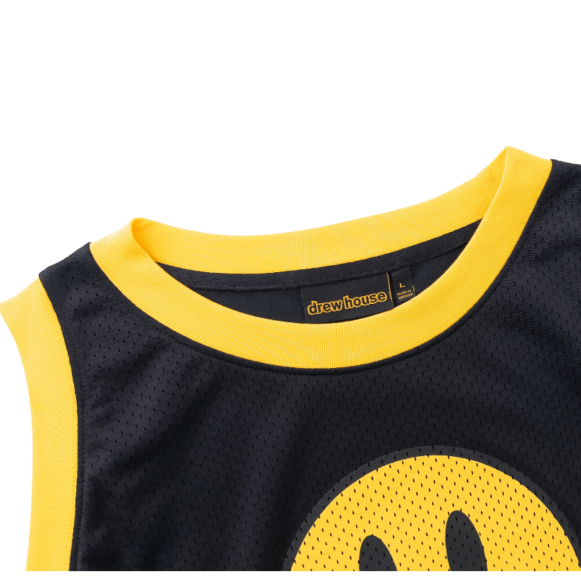 Áo Lưới Lụa Hai Lớp Không Tay Thêu Hình Mặt Cười Thời Trang