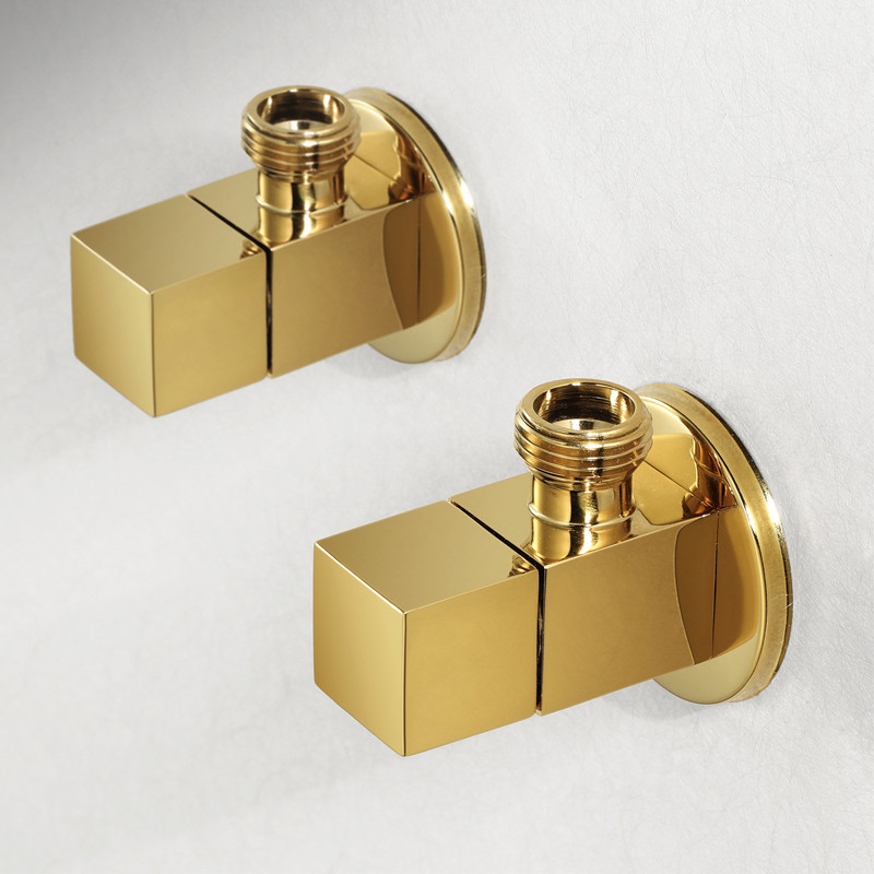 Van Nước Nóng Lạnh G1 / 2 Bằng Đồng Thau Mạ Vàng Hình Tam Giác