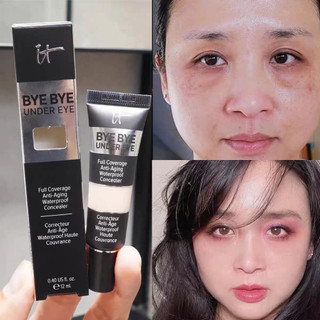 Itcomestics Bye Under Eye Bảo hiểm toàn diện Kem che khuyết điểm chống nước chống lão hóa 12ml Kem che khuyết điểm mắt mặt