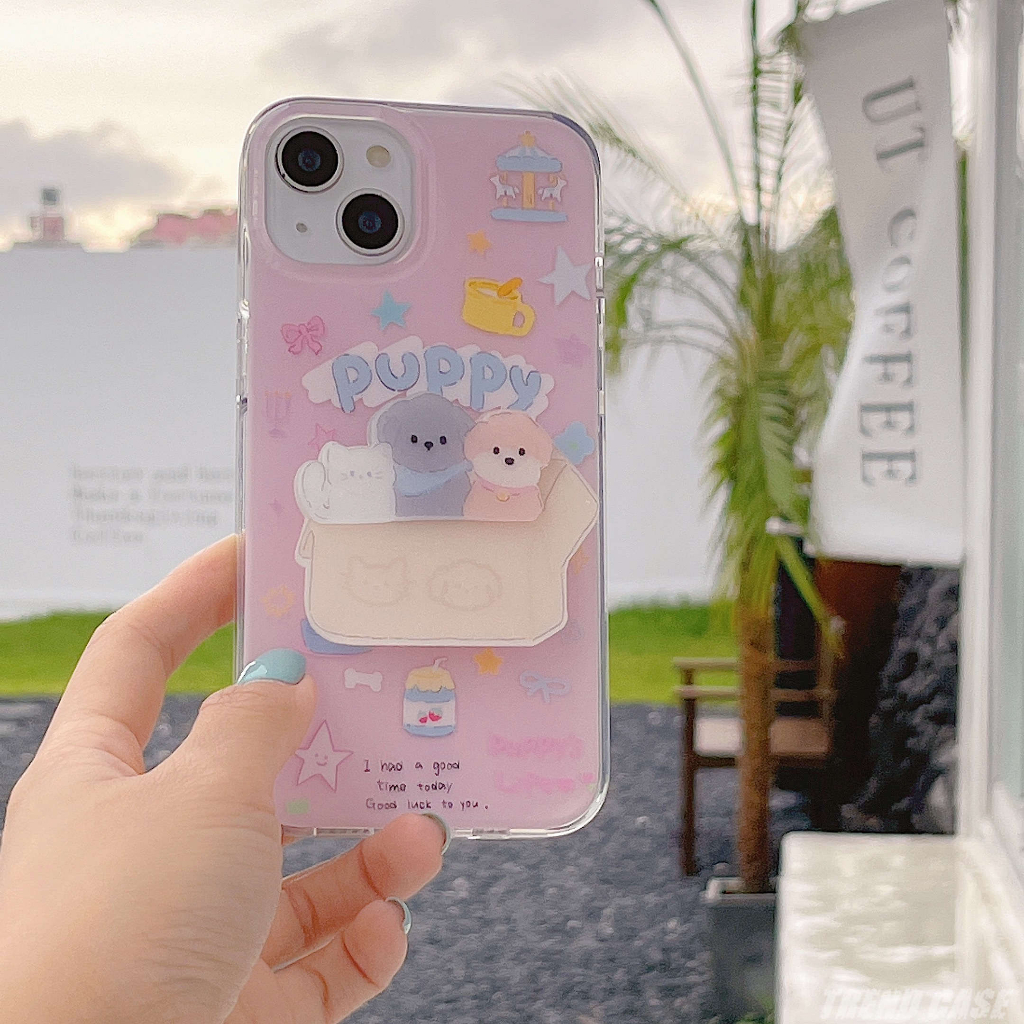 Ốp Điện Thoại Acrylic Mềm Chống Sốc Có Giá Đỡ Hình Mèo Cho iPhone 14 13 12 11 Pro Max