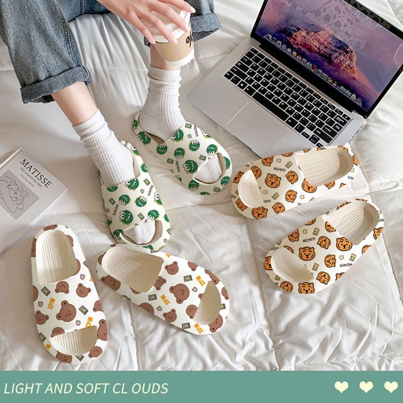 Dép đi trong nhà Đế Mềm Chống Trượt Thoải Mái Họa Tiết Hoạt Hình Dễ Thương Cho Nữ