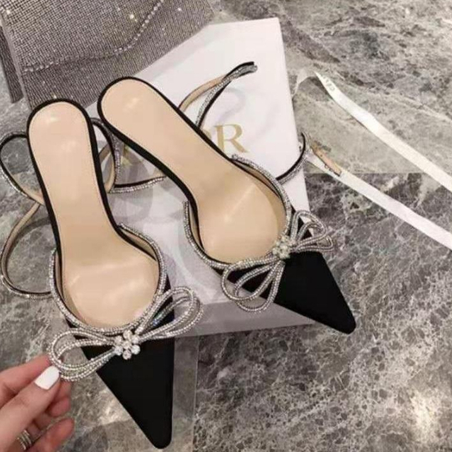 Giày Cao Gót Hở Ngón Đính Đá Thời Trang Xinh Xắn Cho Nữ