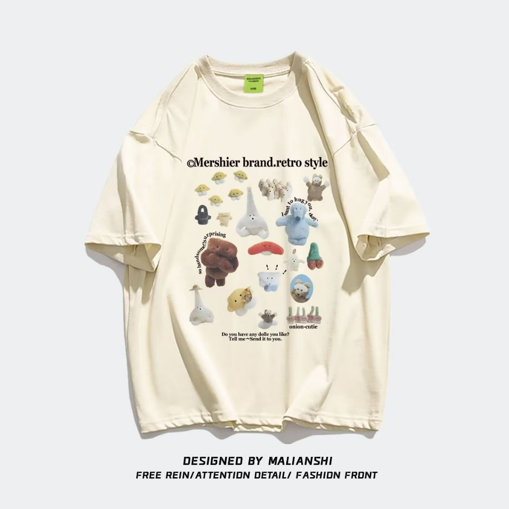 Áo Thun Tay Ngắn In Họa Tiết Hoạt Hình Phong Cách retro Cho Nam