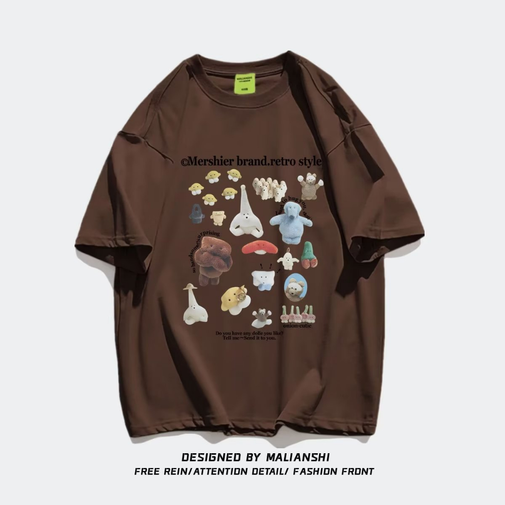 Áo Thun Tay Ngắn In Họa Tiết Hoạt Hình Phong Cách retro Cho Nam