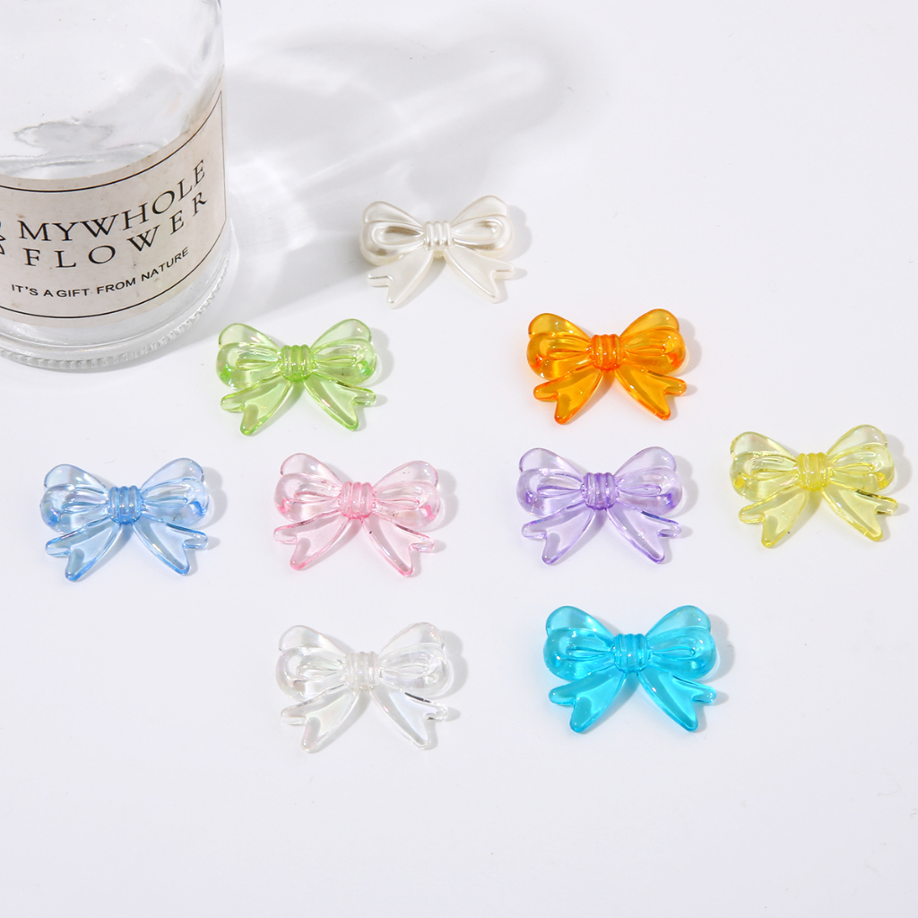 4pcs  Nơ Cài Tóc Acrylic 29X22mm Làm Vòng Đeo Tay DIY