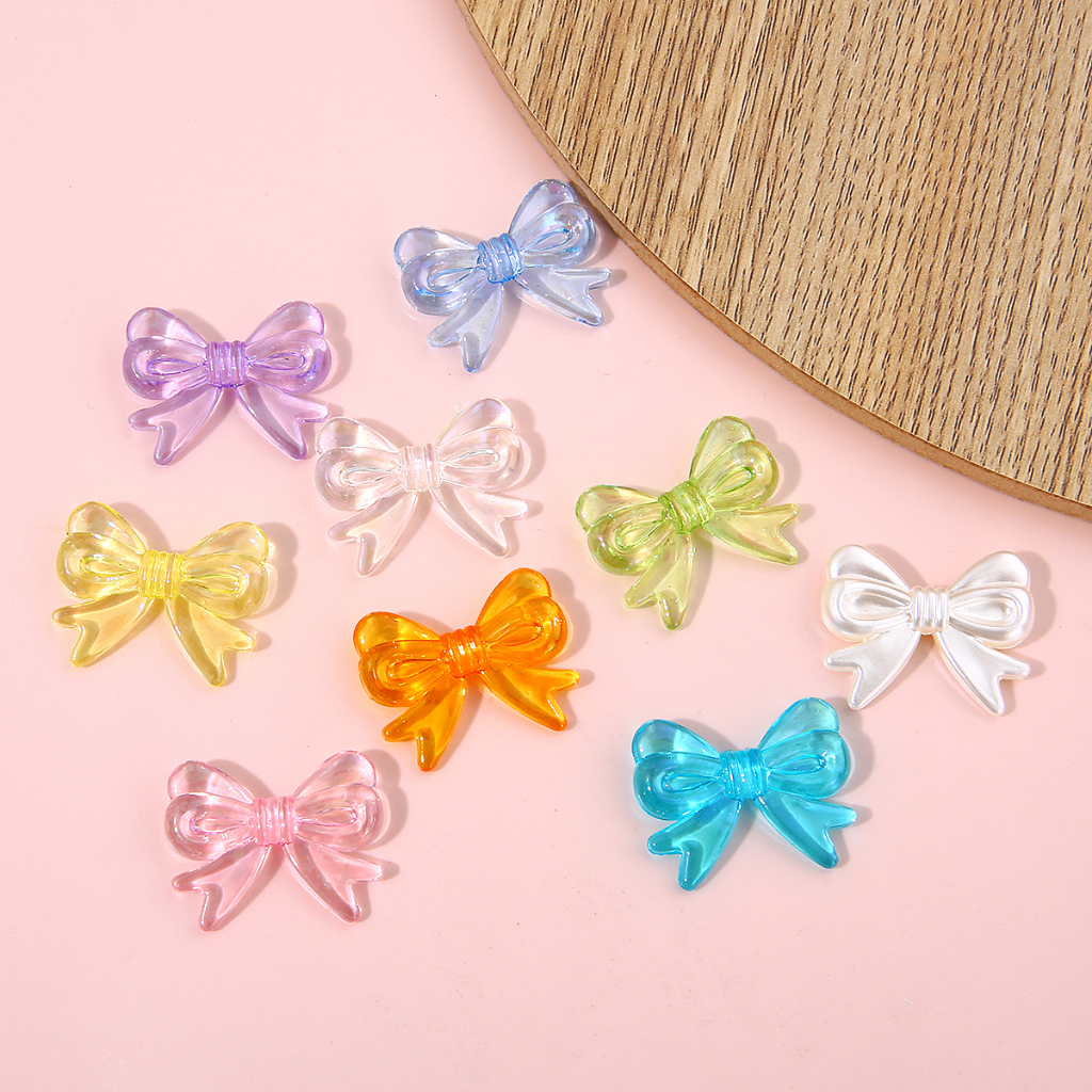 4pcs  Nơ Cài Tóc Acrylic 29X22mm Làm Vòng Đeo Tay DIY
