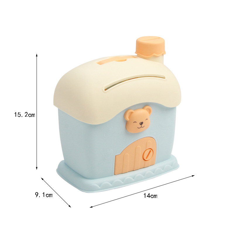 Hộp đựng tiền tiết kiệm Coolplay hình ngôi nhà hoạt hình dễ thương có khóa tiện dụng diy