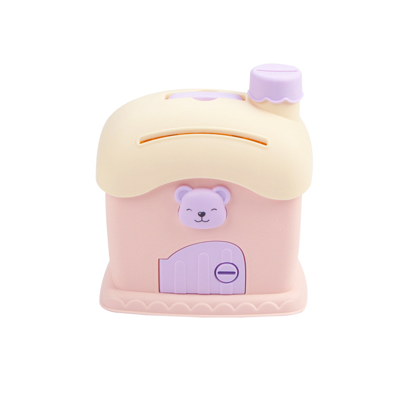 Hộp đựng tiền tiết kiệm Coolplay hình ngôi nhà hoạt hình dễ thương có khóa tiện dụng diy