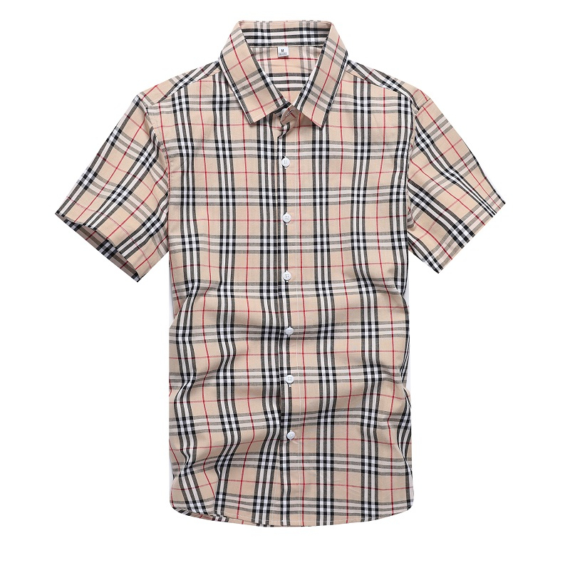 Áo Sơ Mi Cotton Tay Ngắn Họa Tiết Kẻ Sọc Màu Đen / Đỏ / Xanh Quân Đội Phong Cách Hàn Quốc Thời Trang Mùa Hè Cho Nam