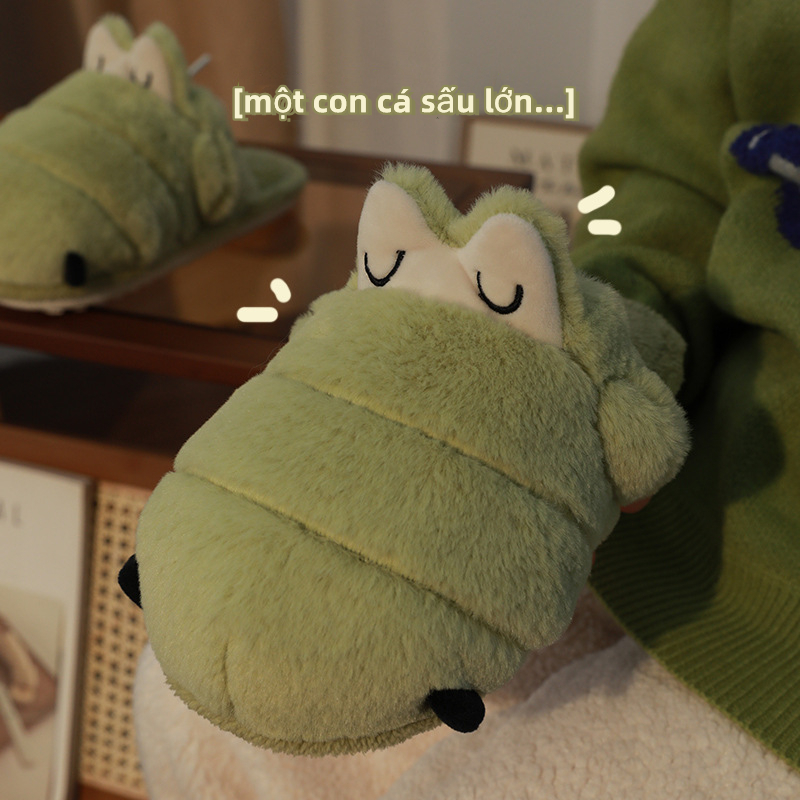 Prowow❤Dép Bông Đi Trong Nhà Hình Cá Sấu Dễ Thương Cho Nữ