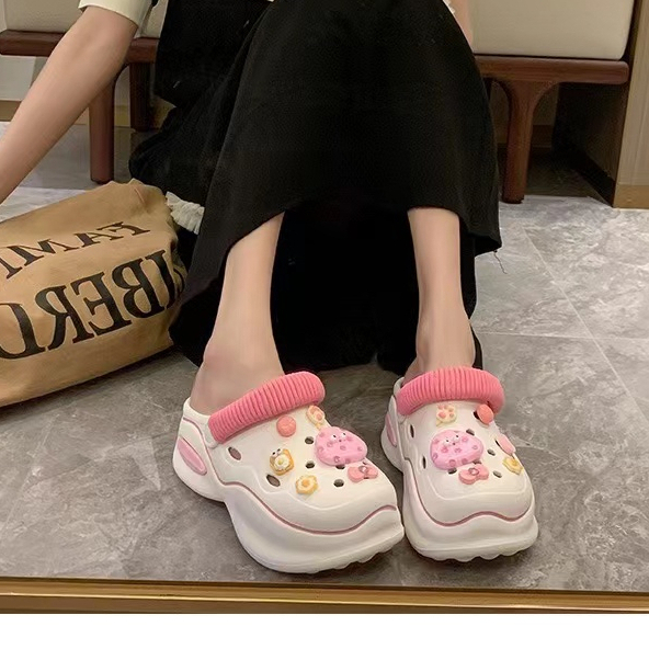 Dép Sandal Đế Dày 4CM Tăng Chiều Cao Chiều Cao 4CM Chống Trượt Không Thấm Nước Họa Tiết Hoạt Hình Thời Trang Mùa Hè 2023 Cho Nữ
