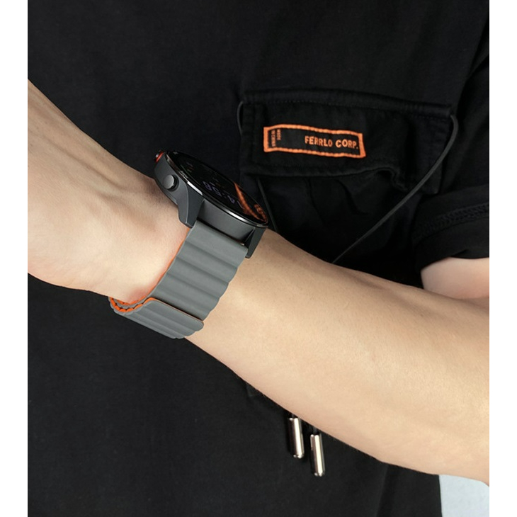 Dây đeo đồng hồ thông minh bằng silicon từ tính 20mm 22mm cho Huami Samsung Huawei Garmin