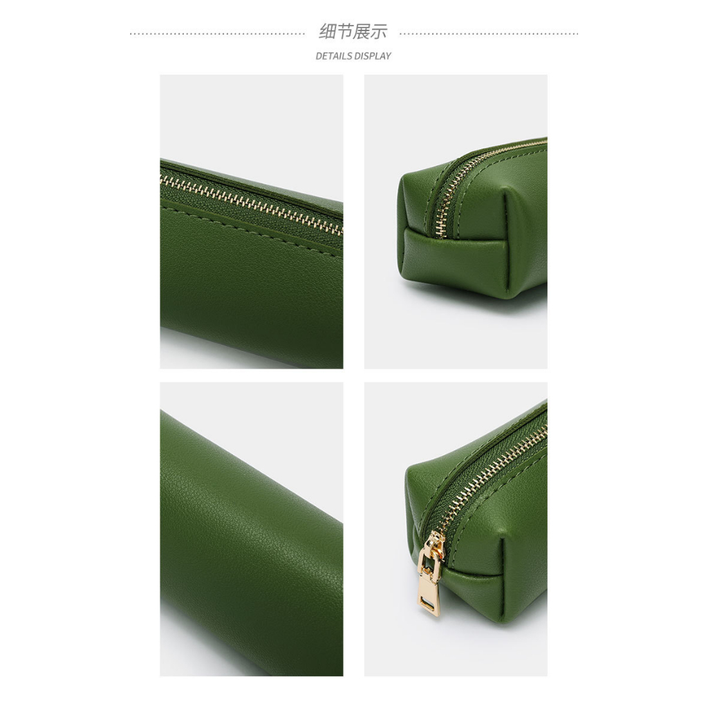 Túi Đựng Bút Chì mini Bằng PU Màu Trơn Cảm Nhận Nâng Cao Lưu trữ mỹ phẩm