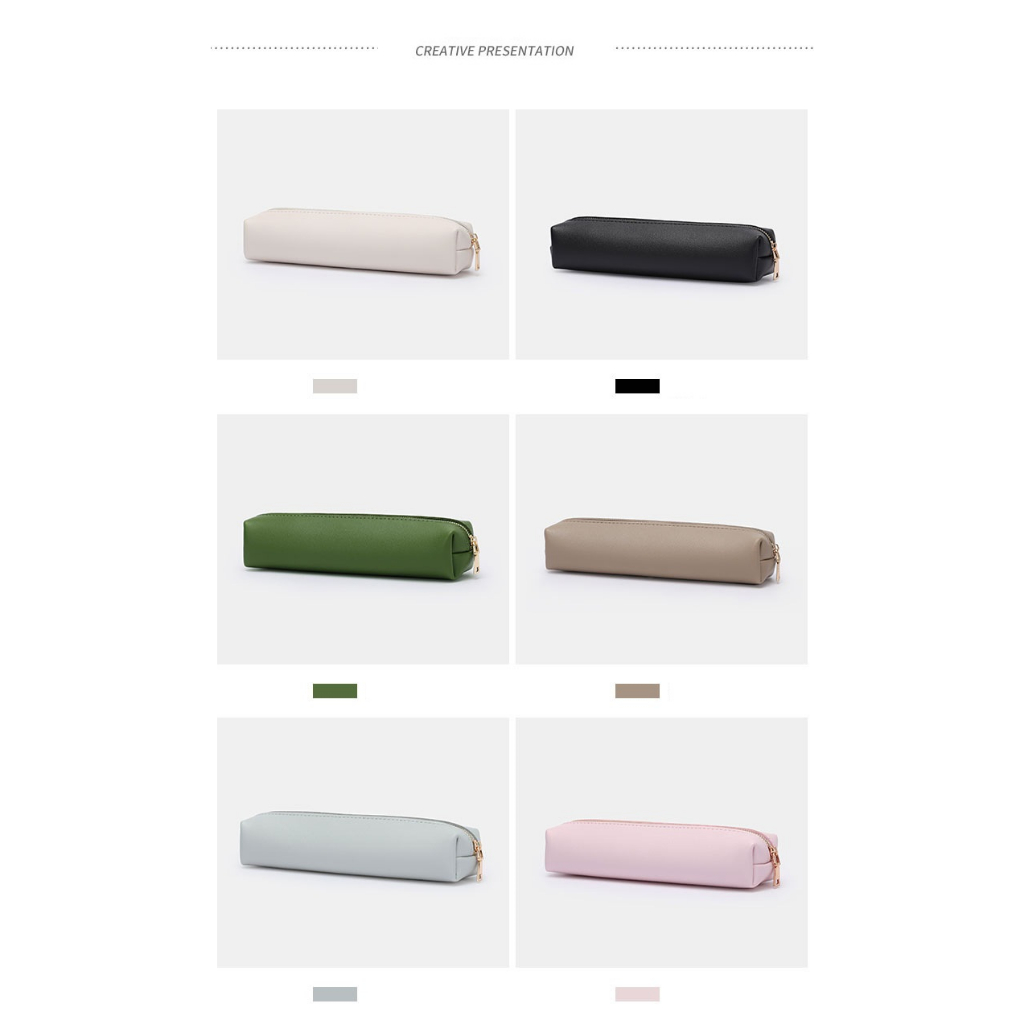 Túi Đựng Bút Chì mini Bằng PU Màu Trơn Cảm Nhận Nâng Cao Lưu trữ mỹ phẩm