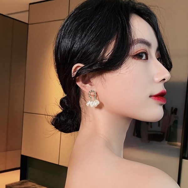 Set 50 Bông Tai Bạc 925 Đính Ngọc Trai Chất Lượng Cao Phong Cách Pháp Cho Nữ