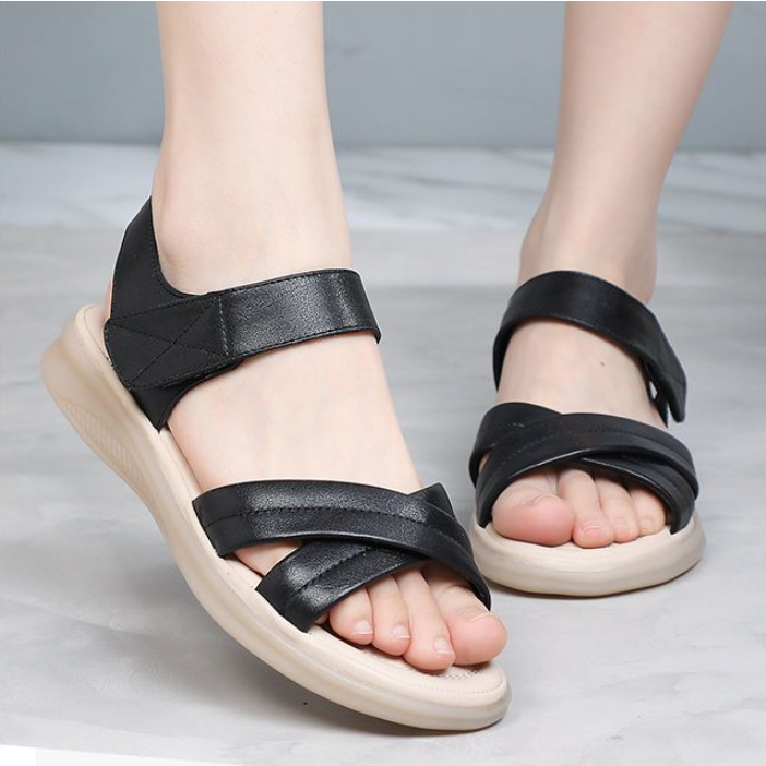 Giày Sandal Da Thật Đế Mềm Chống Trượt Thời Trang Mùa Hè Cho Nữ
