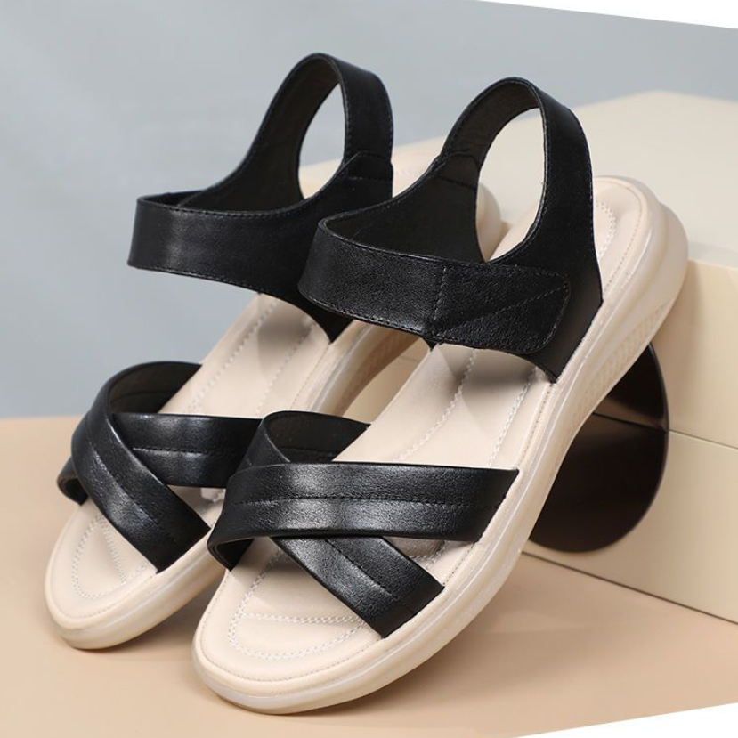 Giày Sandal Da Thật Đế Mềm Chống Trượt Thời Trang Mùa Hè Cho Nữ