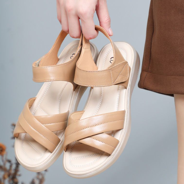 Giày Sandal Da Thật Đế Mềm Chống Trượt Thời Trang Mùa Hè Cho Nữ
