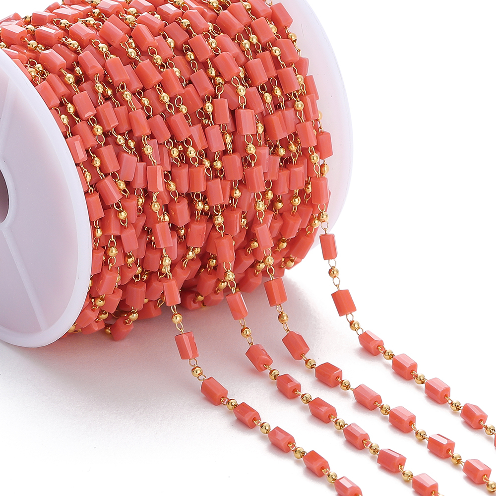 Túi 1M Dây Chuỗi Hạt Vuông Bằng Đồng Không Phai Màu 18K Dùng Làm Trang Sức Thủ Công