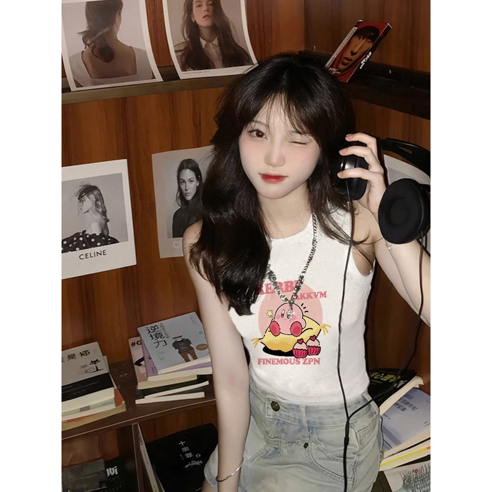 Ethelgirl Áo Croptop Sát Nách Dáng Ôm In Họa Tiết Dễ Thương Thời Trang Mùa Hè Cho Bạn