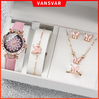 Đồng Hồ Quartz Nữ Mặt Hoa Dây Da Thời Trang