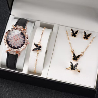 Đồng Hồ Quartz Nữ Mặt Hoa Dây Da Thời Trang