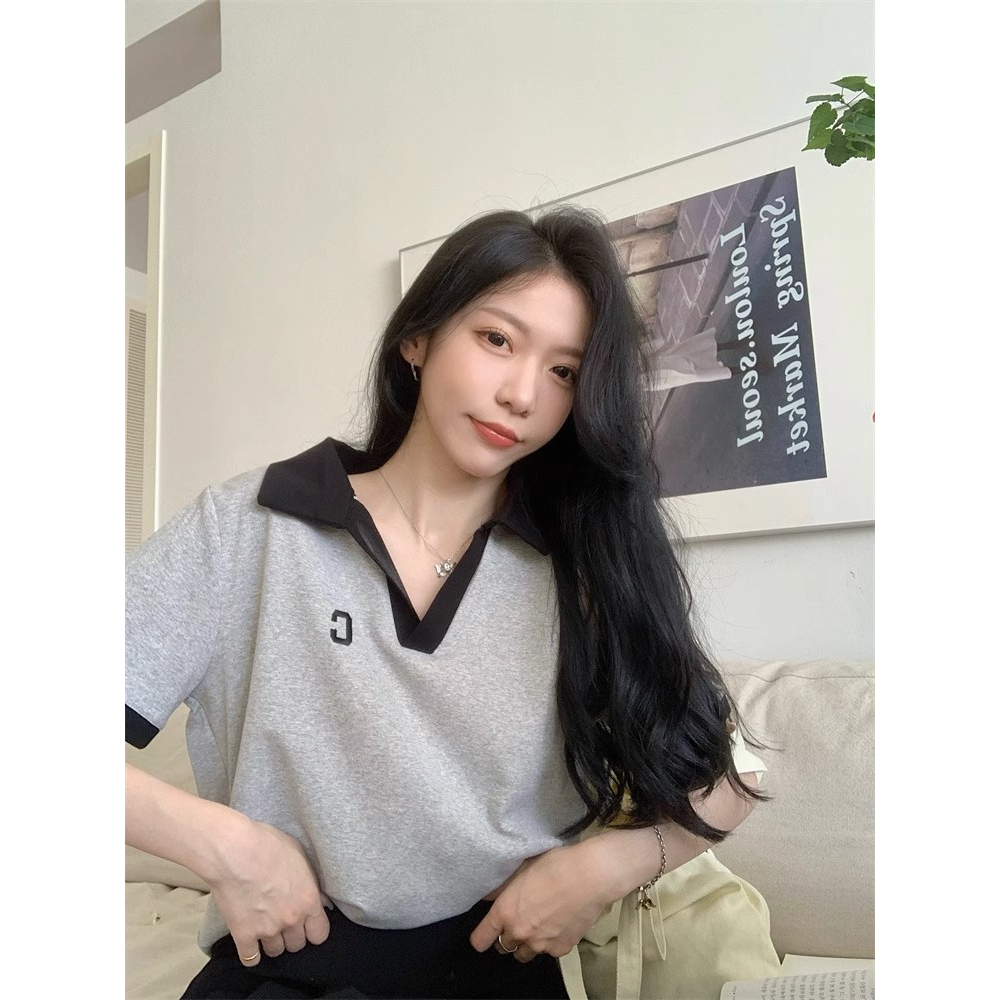 Áo Thun Nữ Tay Ngắn Cổ Chữ V Thời Trang Hàn Quốc