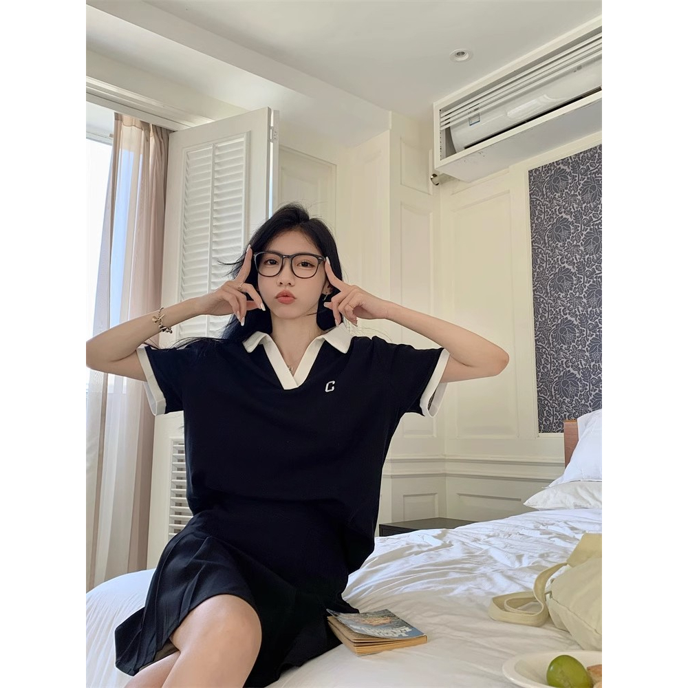 Áo Thun Nữ Tay Ngắn Cổ Chữ V Thời Trang Hàn Quốc