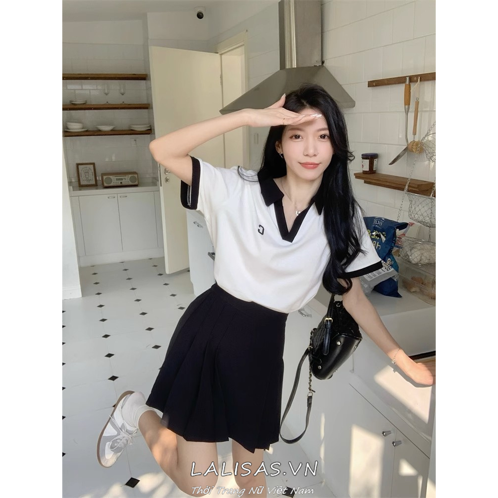 Áo Thun Nữ Tay Ngắn Cổ Chữ V Thời Trang Hàn Quốc