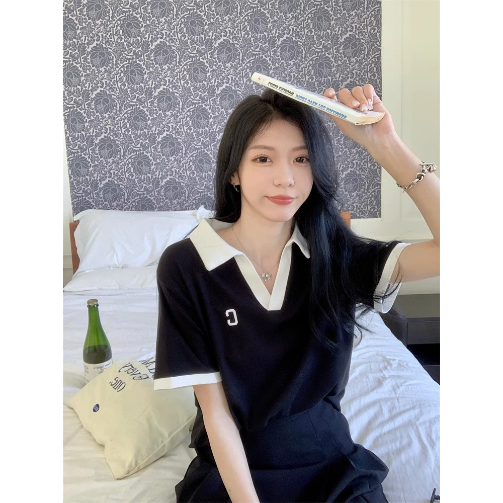 Áo Thun Nữ Tay Ngắn Cổ Chữ V Thời Trang Hàn Quốc