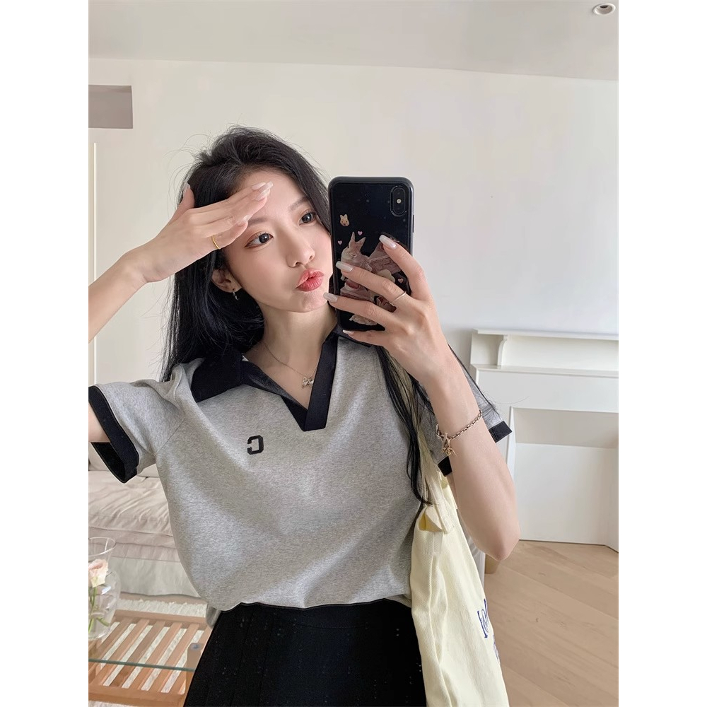 Áo Thun Nữ Tay Ngắn Cổ Chữ V Thời Trang Hàn Quốc