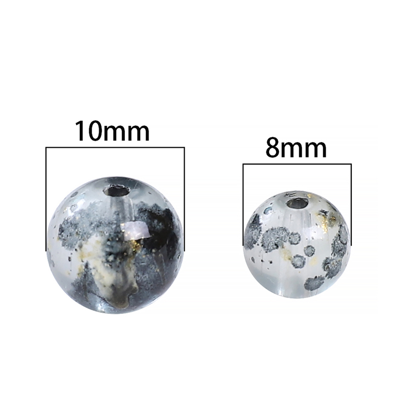 Chuỗi Hạt Thủy Tinh Hai Màu Sắc Kích Thước 8 / 10mm Dùng Làm Trang Sức DIY