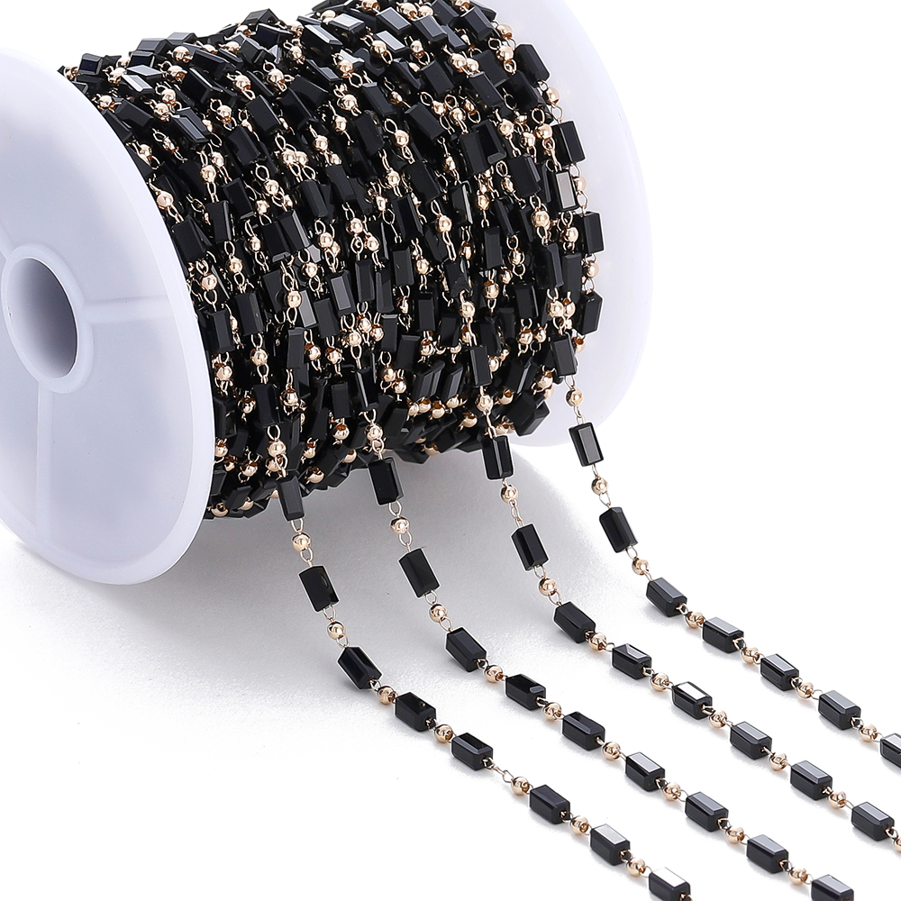 Túi 1M Dây Chuỗi Hạt Vuông Bằng Đồng Không Phai Màu 18K Dùng Làm Trang Sức Thủ Công