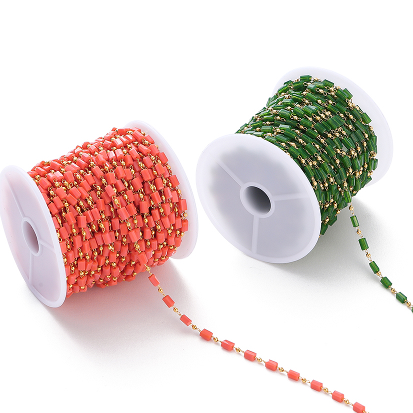 Túi 1M Dây Chuỗi Hạt Vuông Bằng Đồng Không Phai Màu 18K Dùng Làm Trang Sức Thủ Công