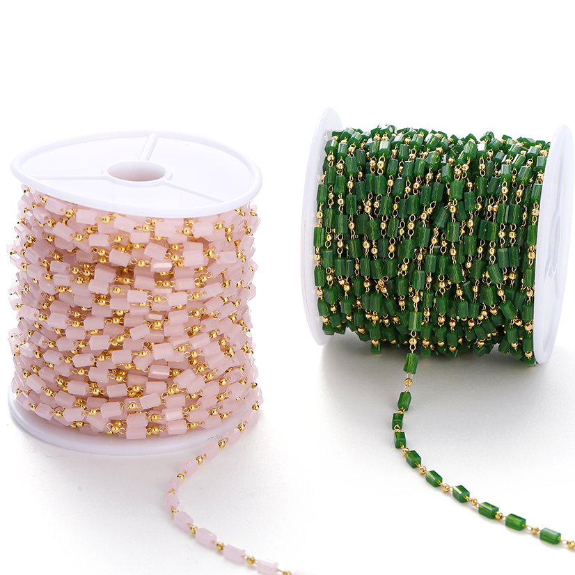 Túi 1M Dây Chuỗi Hạt Vuông Bằng Đồng Không Phai Màu 18K Dùng Làm Trang Sức Thủ Công