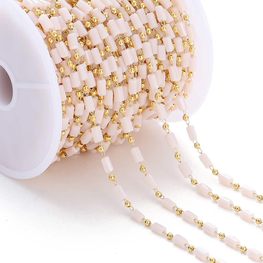 Túi 1M Dây Chuỗi Hạt Vuông Bằng Đồng Không Phai Màu 18K Dùng Làm Trang Sức Thủ Công