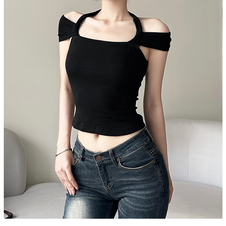 Klalien Áo Croptop Ôm Dáng Thoáng Khí Thời Trang Mùa Hè 2023 Cho Nữ