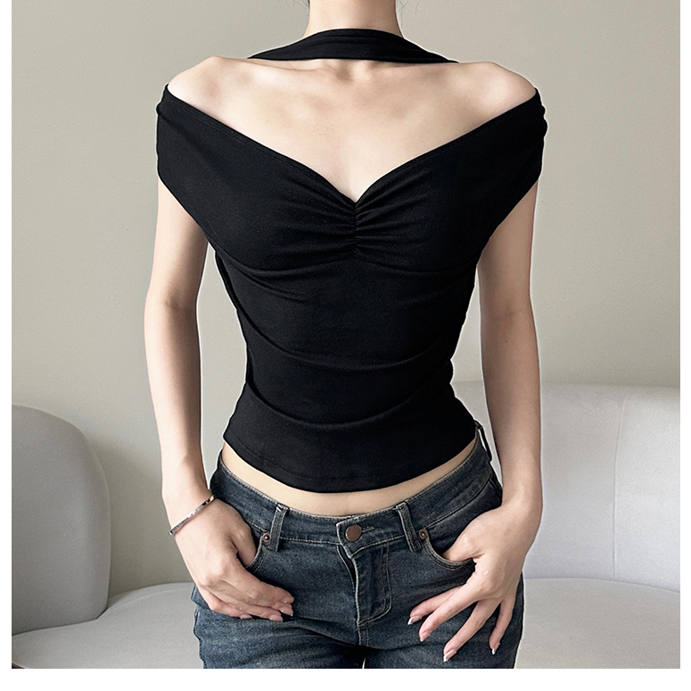 Klalien Áo Croptop Ôm Dáng Thoáng Khí Thời Trang Mùa Hè 2023 Cho Nữ