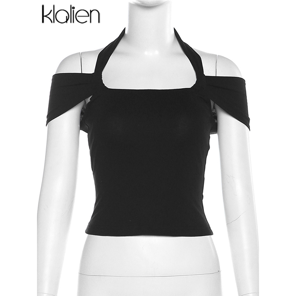 Klalien Áo Croptop Ôm Dáng Thoáng Khí Thời Trang Mùa Hè 2023 Cho Nữ