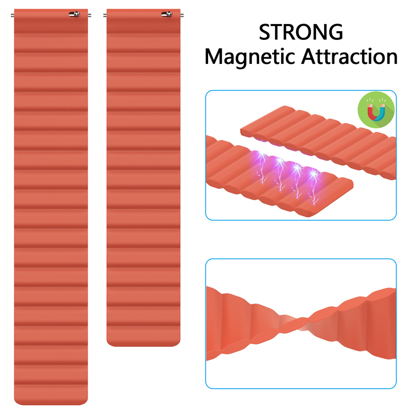 Dây đeo đồng hồ thông minh bằng silicon từ tính 20mm 22mm cho Huami Samsung Huawei Garmin