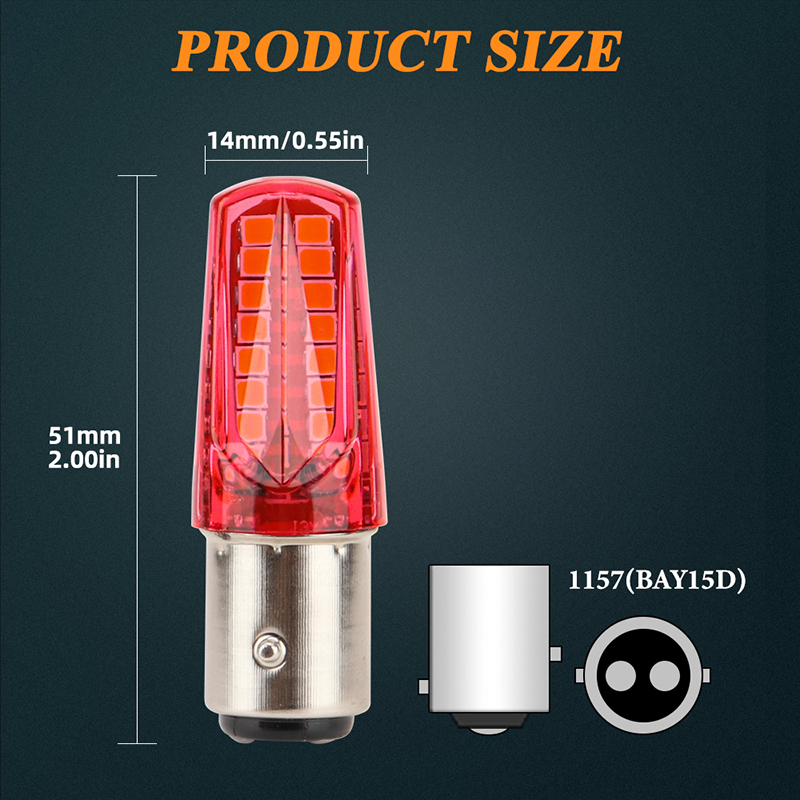 1 Đèn Đèn Phanh Xe 1157 Bay15d P21-5W Tín Hiệu 1157 Bay15d P21-5W 2835 32smd Gắn Đuôi Xe Mô Tô