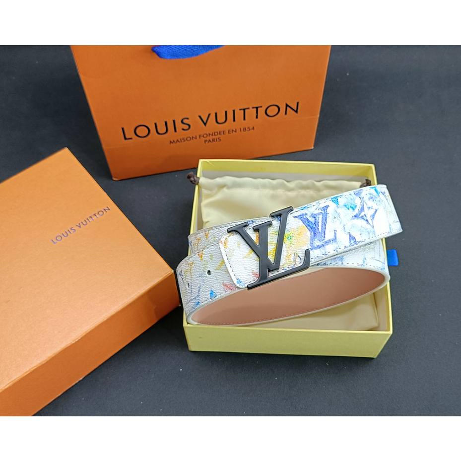 Thắt Lưng Da Bò Hiệu Louis Vuitton Họa Tiết Graffiti Ba Chiều Cá Tính Cho Nam